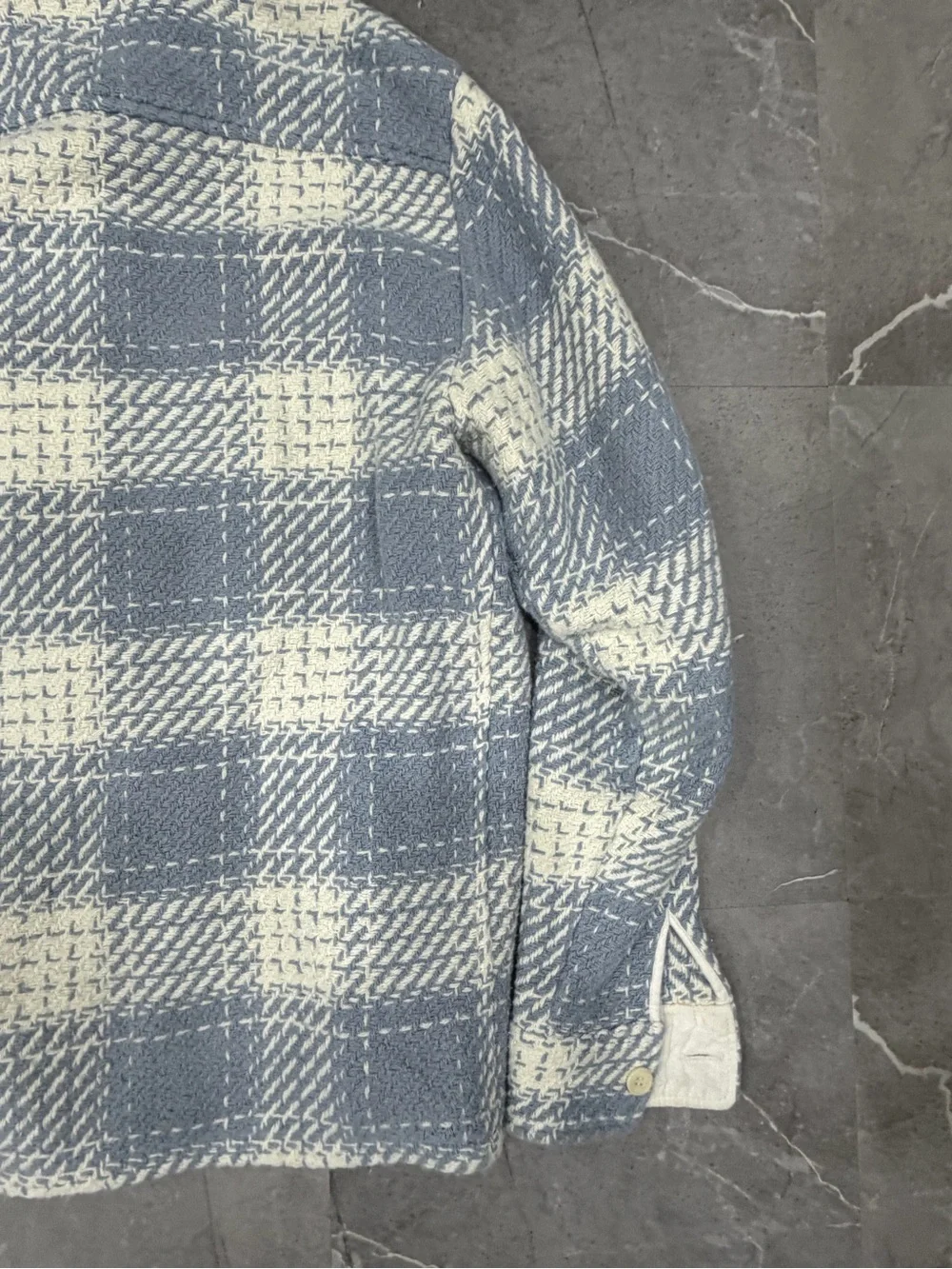 Wax London - Whiting Overshirt - Light Blue And White Plaid - Size M